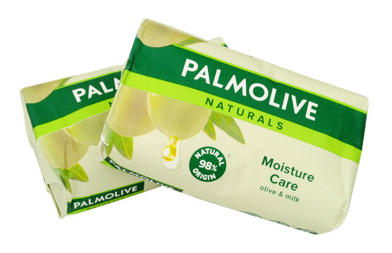 Palmolive naturals olive and milk moisture care soap bar in a biodegradable paper wrapper
