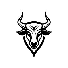minimalist golden Bull logo vector art illustration icon