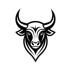 minimalist golden Bull logo vector art illustration icon