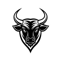 minimalist golden Bull logo vector art illustration icon