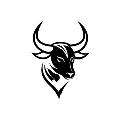 minimalist golden Bull logo vector art illustration icon