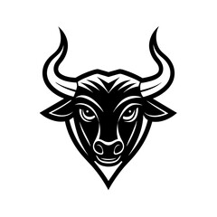minimalist golden Bull logo vector art illustration icon