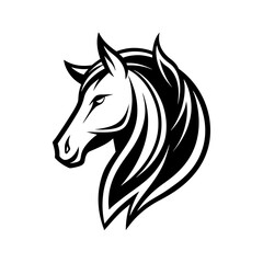minimalist Horse logo vector art illustration icon