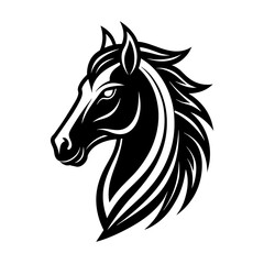 minimalist Horse logo vector art illustration icon