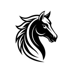 minimalist Horse logo vector art illustration icon