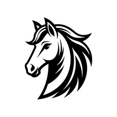 minimalist Horse logo vector art illustration icon