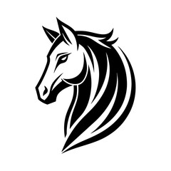 minimalist Horse logo vector art illustration icon