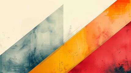 Modern Minimalist Background with Ample White Space and Simple Colorful Lines for Contemporary Design Concepts