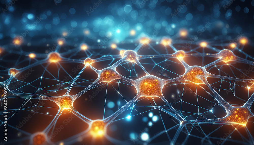 Poster network and data net system abstract background. structure and connection. generative ai