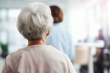 Fototapeta premium Generated with AI picture of elderly woman in clinic or hospital