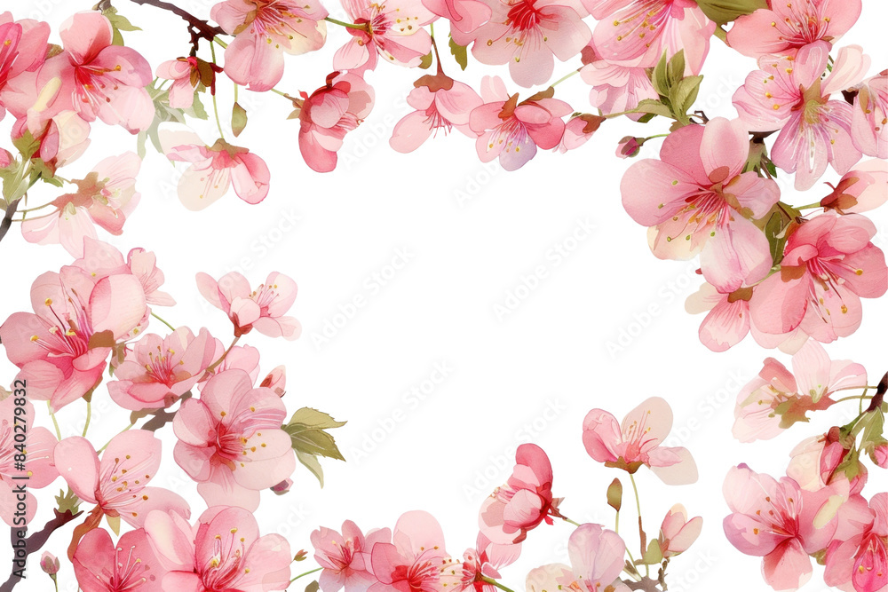 Wall mural PNG Dreamy cherry blossoms as a natural border flower petal plant. - Wall murals