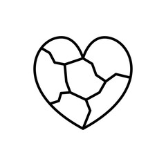 Obraz premium Broken heart outline icons, minimalist vector illustration ,simple transparent graphic element .Isolated on white background