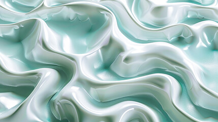Obraz premium 3d render, abstract background with soft blue and green waves, computer generated images