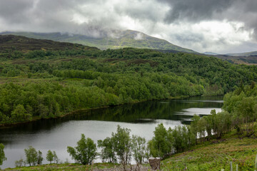 Fototapeta premium View of the River Tummel near Dunalistair in Perthshire Scotland