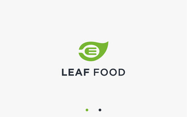 food leaf logo design vector silhouette illustration