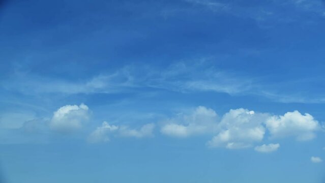 Time lapse of white clouds are in the blue sky