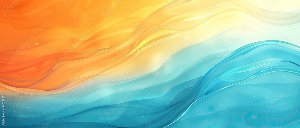 Canvas Prints colorful abstract gradient design blending warm orange and cool blue tones, creating a harmonious an