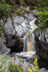 View of the Falls of Bruar near Pitlochry in Perthshire Scotland on a spring day