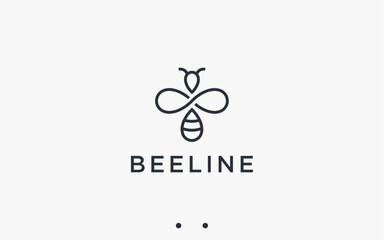 bee logo design vector silhouette illustration
