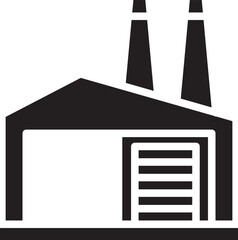 Factory Building Glyph Icon
