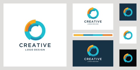 circle vector logo design  for technology 