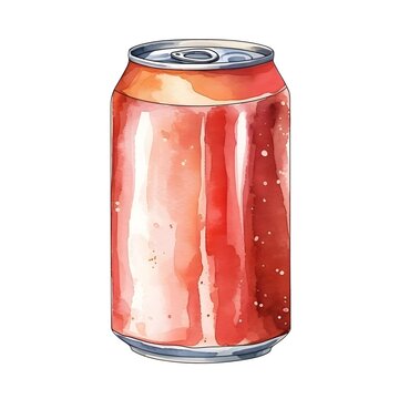 recommend clip art: Vibrant Watercolor of Refreshing Aluminum Soda Can Design