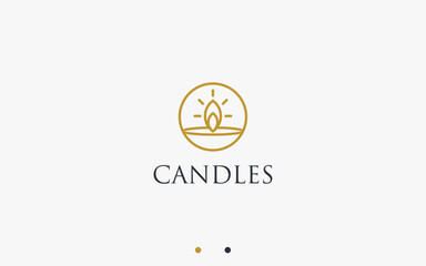 candle logo design vector silhouette illustration