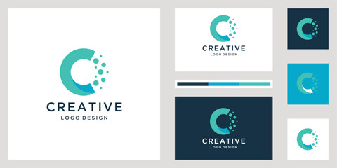 Creative Letter C vector logo design inspiration for technology 