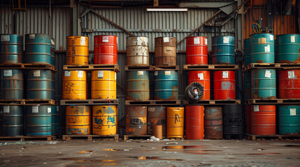 Dangerous hazard tank in warehouse