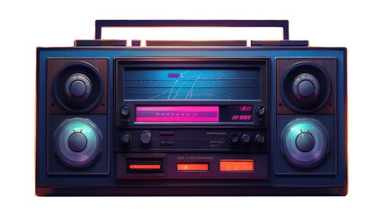 Fototapeta premium PNG Retro technology stereo electronics equipment. 