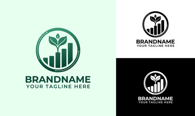Finance logo with plant and graph