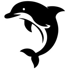 Beautiful dolphin logo design silhouette