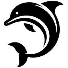 Beautiful dolphin logo design silhouette