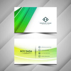 Fototapeta premium Modern wave style colorful business card design template