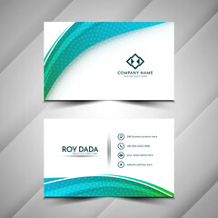 Fototapeta premium Colorful wave style elegant business card design template