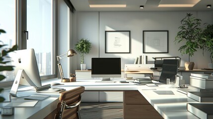 Cuttingedge Architectural Workspace Modern Office Design with 3D Models Concept Drawings and Business Cards Professional Architecture Software Environment