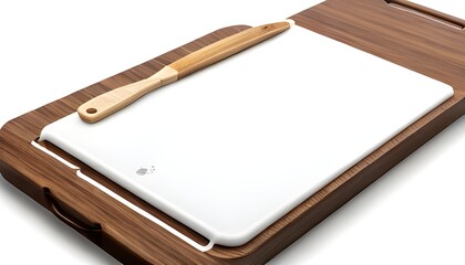 knife on cutting board isolated