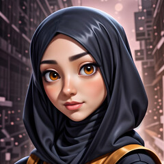 Naklejka premium a islamic woman with hijab
