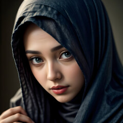 Naklejka premium a islamic woman with hijab