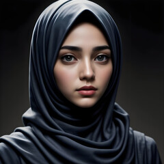 Naklejka premium a islamic woman with hijab