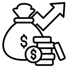 Dividend Income Icon Element For Design