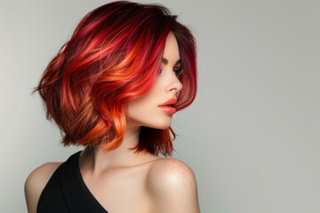 Fototapeta premium Stylish woman with Ombre Bob short