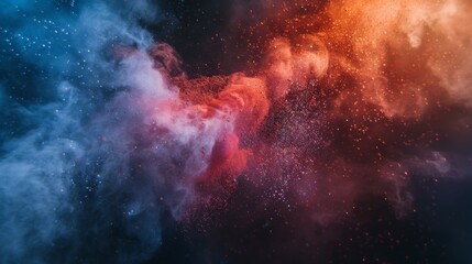 abstract powder splatted background,Freeze motion of color powder exploding/throwing color powder, multicolor glitter texture