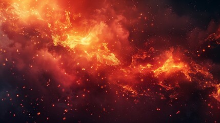 Dynamic Abstract Background with Expansive White Space and Fiery Flames - Captivating Contrast and Energy