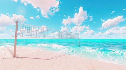 Obraz premium A Beach Volleyball Net Under A Summer Sky