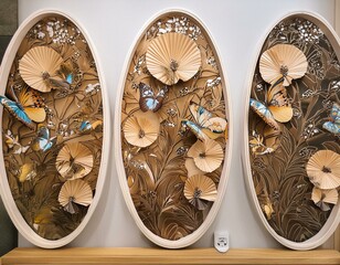 Fototapeta premium Oval Enchantment of Flora and Fauna