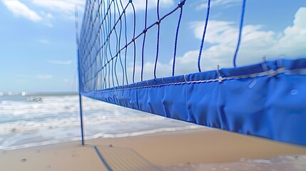 Beach Volleyball Net Under a Summer Sky