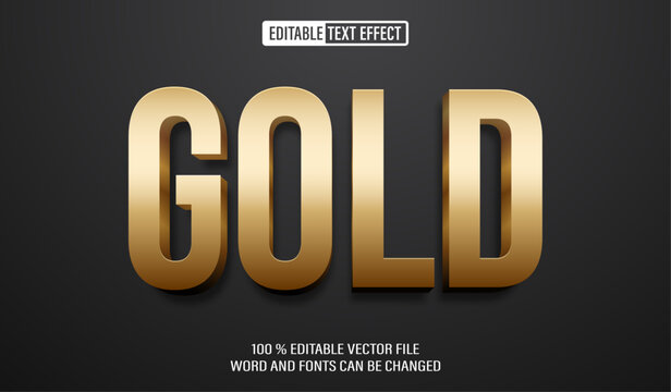 Editable 3d text style effect - Golden Bold  text effect Template