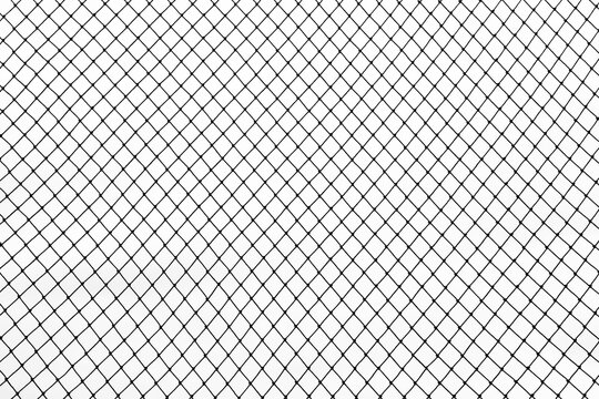 White rope net woven isolated on white sky background. Sports net on  heaven backdrop.  illustration.