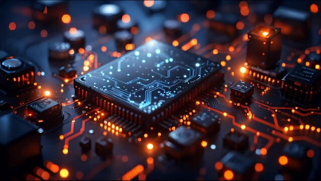 an innovative, futuristic tech background, showcasing digital lines and circuits, perfect for a sci-fi design theme